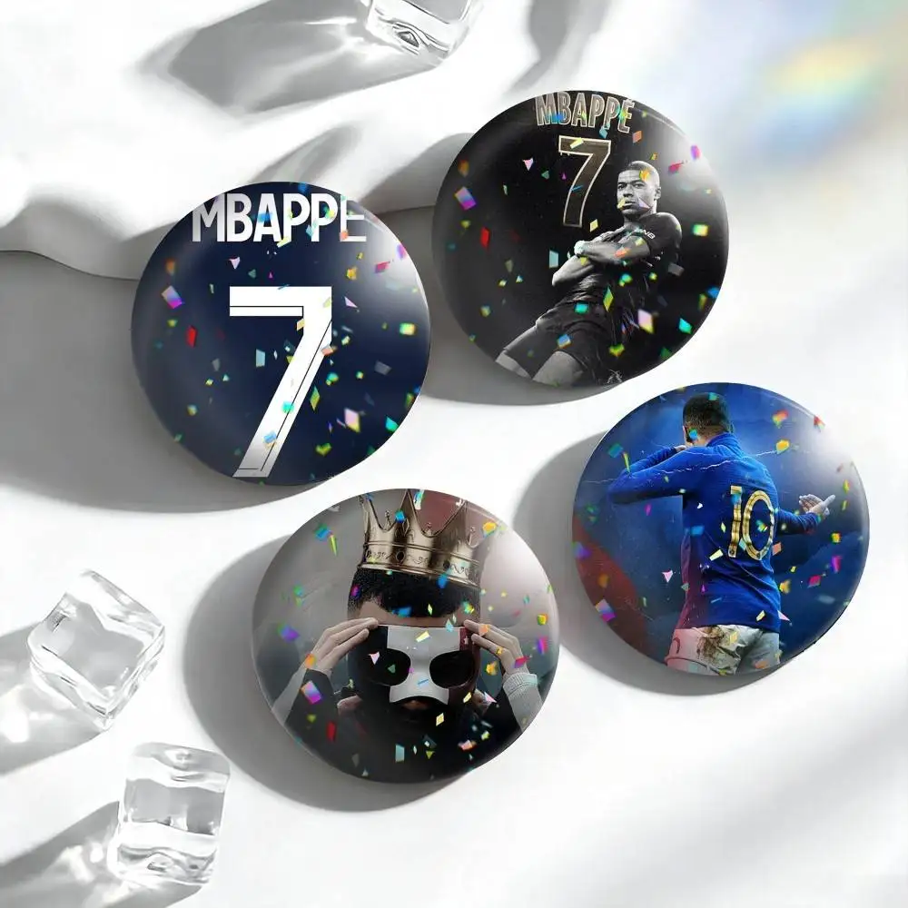 Football Stars m-Mbappe  25mm 32mm 44mm 58mm 75mm Brooches Badges Pins for Accessories Gift