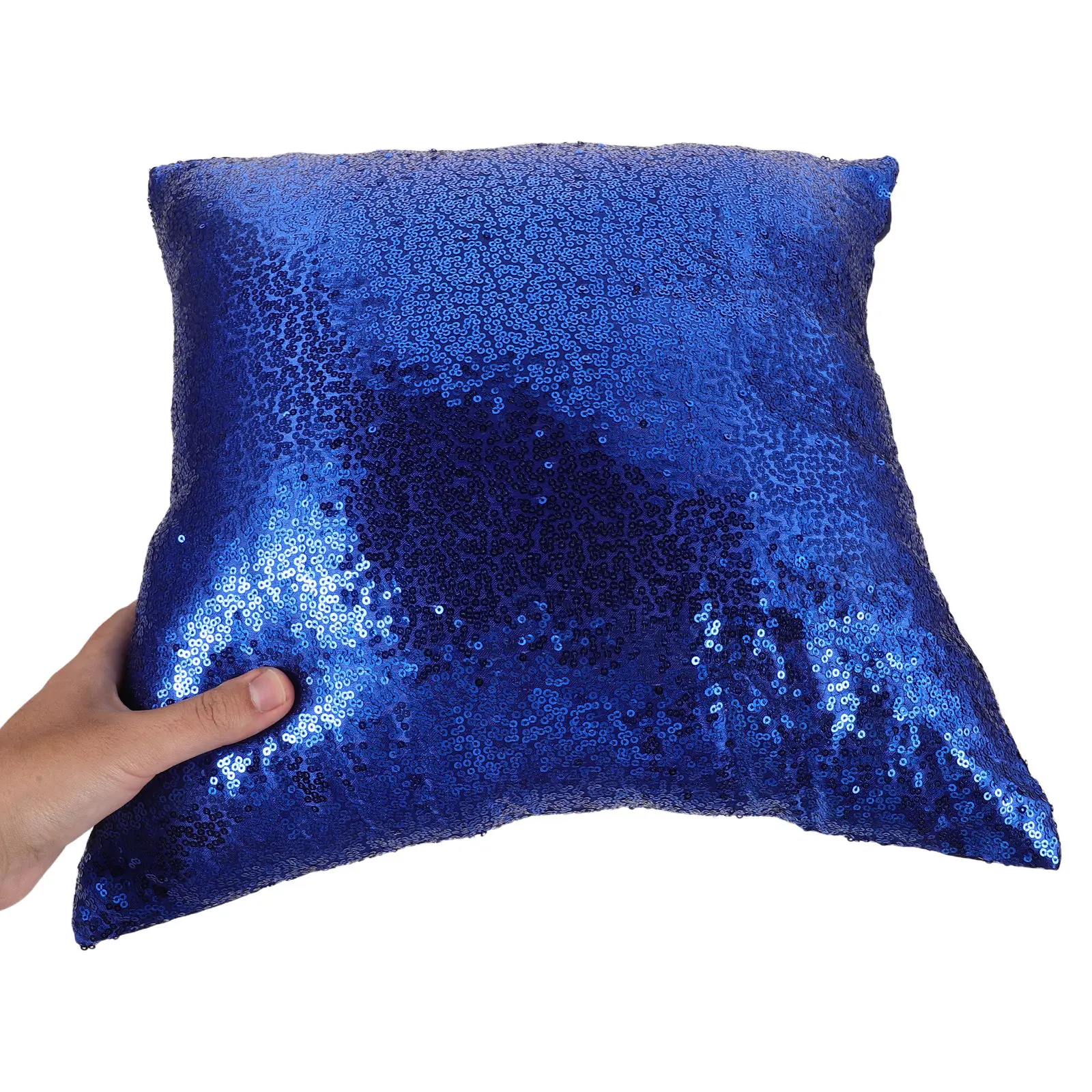 Blue Sequin Pillow Cover Glitter Decorative Throw Pillowcase Sparkle Cushion Cover Home Sofa Bed Party Decor