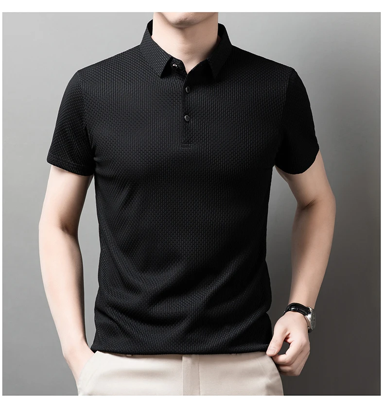 

TRAF 2024 Summer New Fashion Popular Men's Short-Sleeved T-Shirt Cool Breathable Polo Shirt Business Casual Sweatshirt