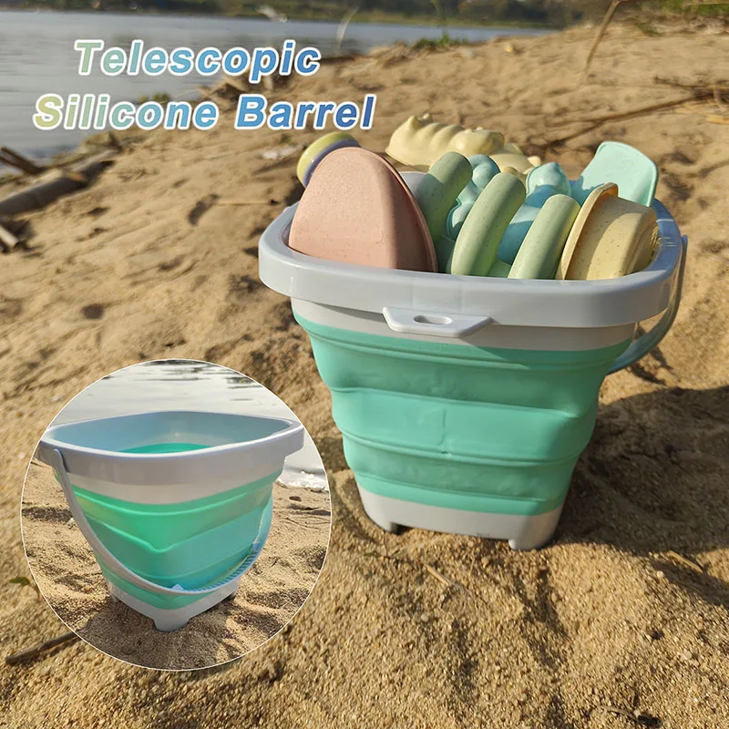 11/5/1 PCS Beach Sand Play Water Set Secchio pieghevole Giocattoli estivi per bambini Gioco all'aperto per bambini Accessori da spiaggia Colore casuale