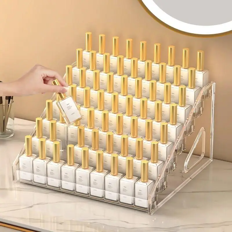 1Pc 3/5/7 Layer Transparent Step Display Shelf Multi-Functional Polypropylene Organizer Showcase Stand For Cosmetic Storage