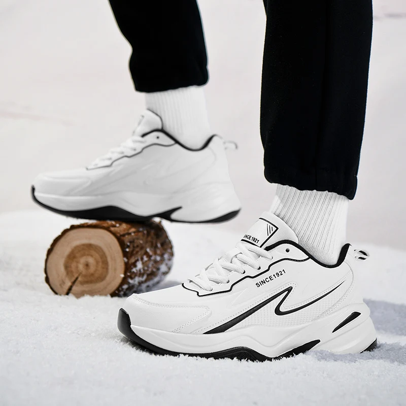 

Mens Sports Casual Shoes Warm Faux Fur Lined Sneakers Slip Resistant Comfort Breathable Lightweight Walking Shoes