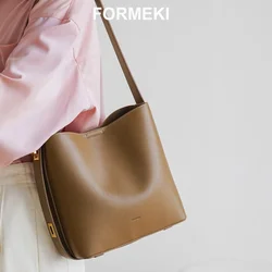 Formeki Retro Women Tote Bag Large Capacity Shoulder Bag All Macth Office Lady Luxury Design Bag