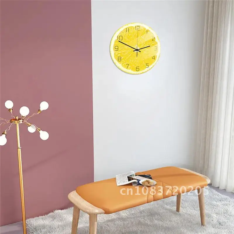 Fresh Fruit Wall Watches Home Decor Hanging Lemon Kitchen Clocks Reloj de Pared Beverage Shop Decoration Special Gift  Summer