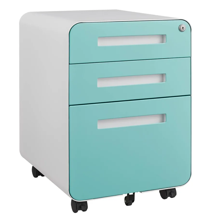 

3 Drawer Mobile File Cabinet Under Desk Office Simple Style Versatile Storage Cabinet for Legal Letter A4 Files 5 Wheel Design