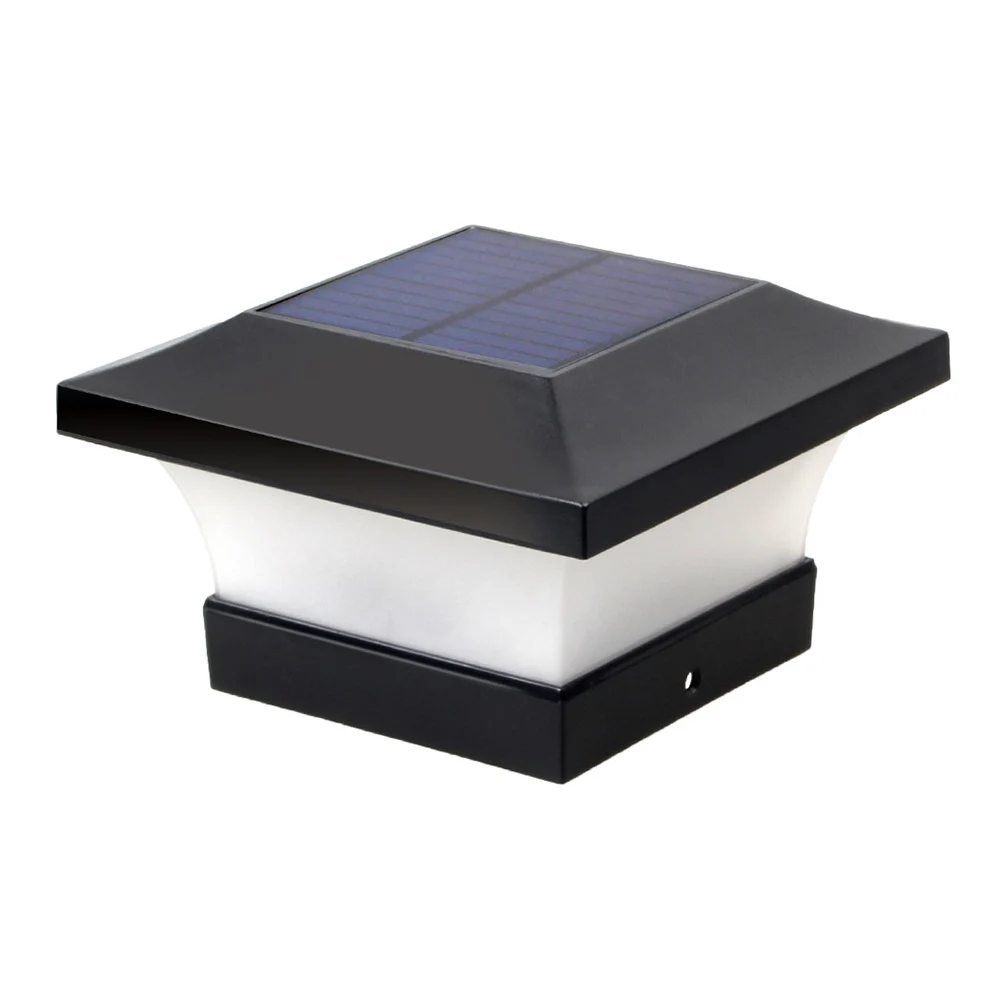 6LED Solar Garden Post Lamp Square Outdoor Waterproof Stigma Lamp Fence Decor