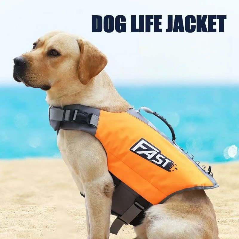 Chaleco salvavidas para natación de mascotas, traje de baño ajustable para perros grandes, flotabilidad, suministros de natación para mascotas, chaleco de seguridad ajustable para perros