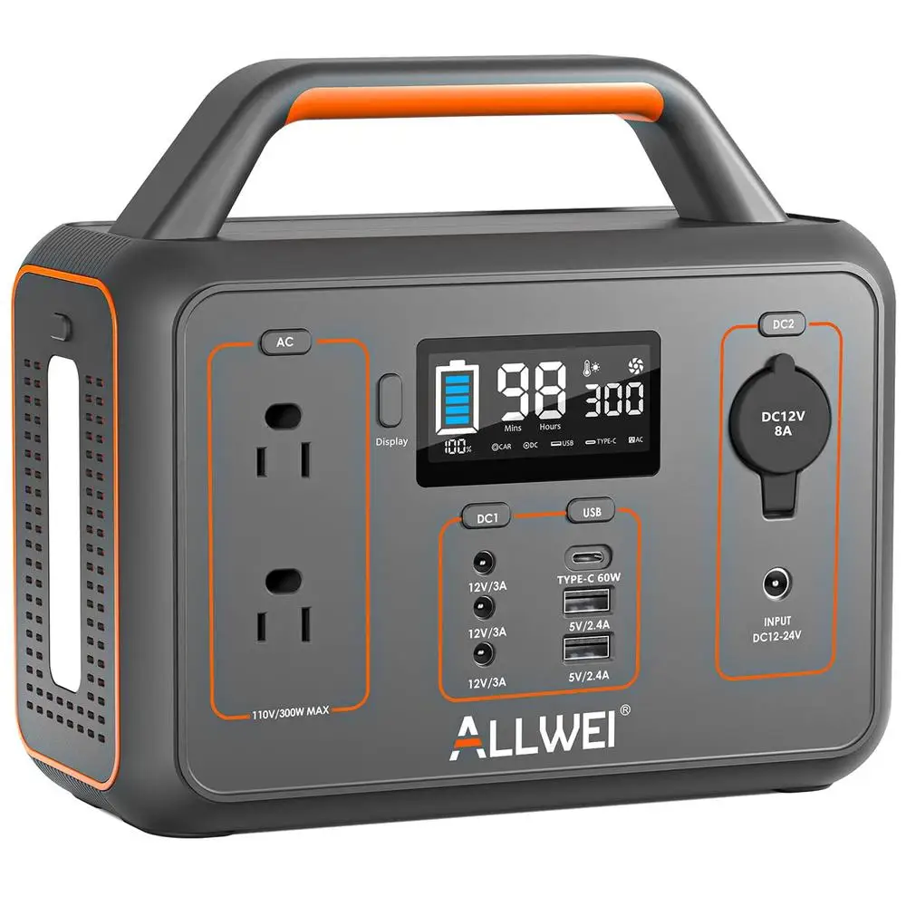 Przenośna elektrownia 300W Surge 600W 280Wh Generator słoneczny 120V AC Outlet 78000mAh Zapasowa bateria litowa CPAP Outdoor