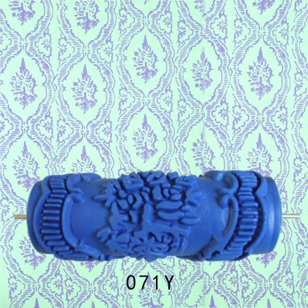 Embossed Rubber Painting Roller Brush Rotary Printing Wall Decorating Tool for Pattern Texture Effects