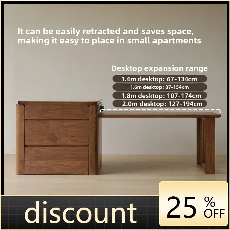 LH solid wood rock slab dining side cabinet display bar kitchen living room retractable island table