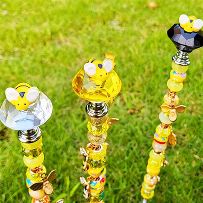 

Best Of 2025-Bee Light Catcher Garden Decorative Stakes Fairy Stick DIY Beaded Decoration With Pendant Garden Supplies