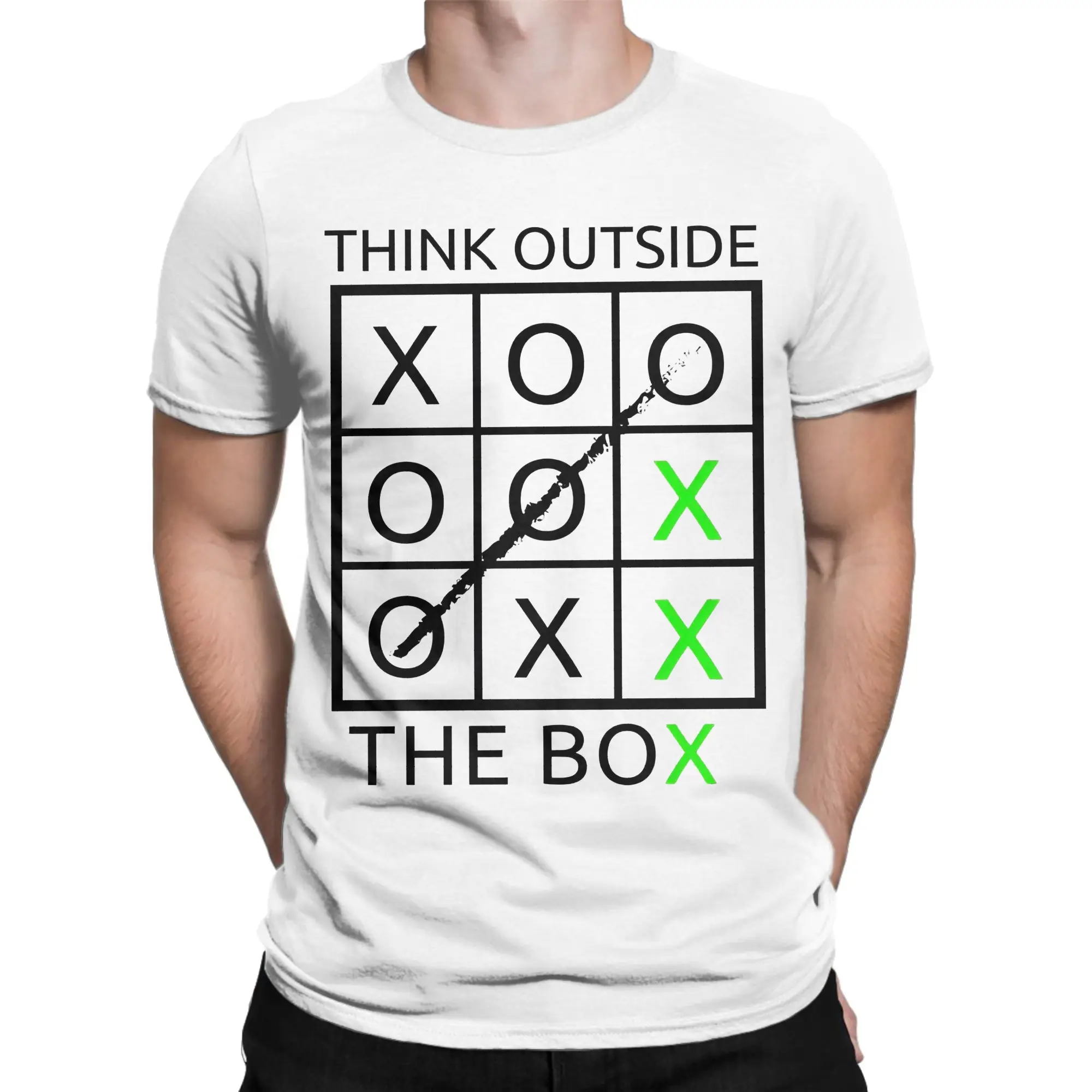 Think Outside The Box Mindset  Essential  Men's T Shirts  Novelty Tee Shirt Short Sleeve Round Neck T-Shirt 100% Cotton Clothes