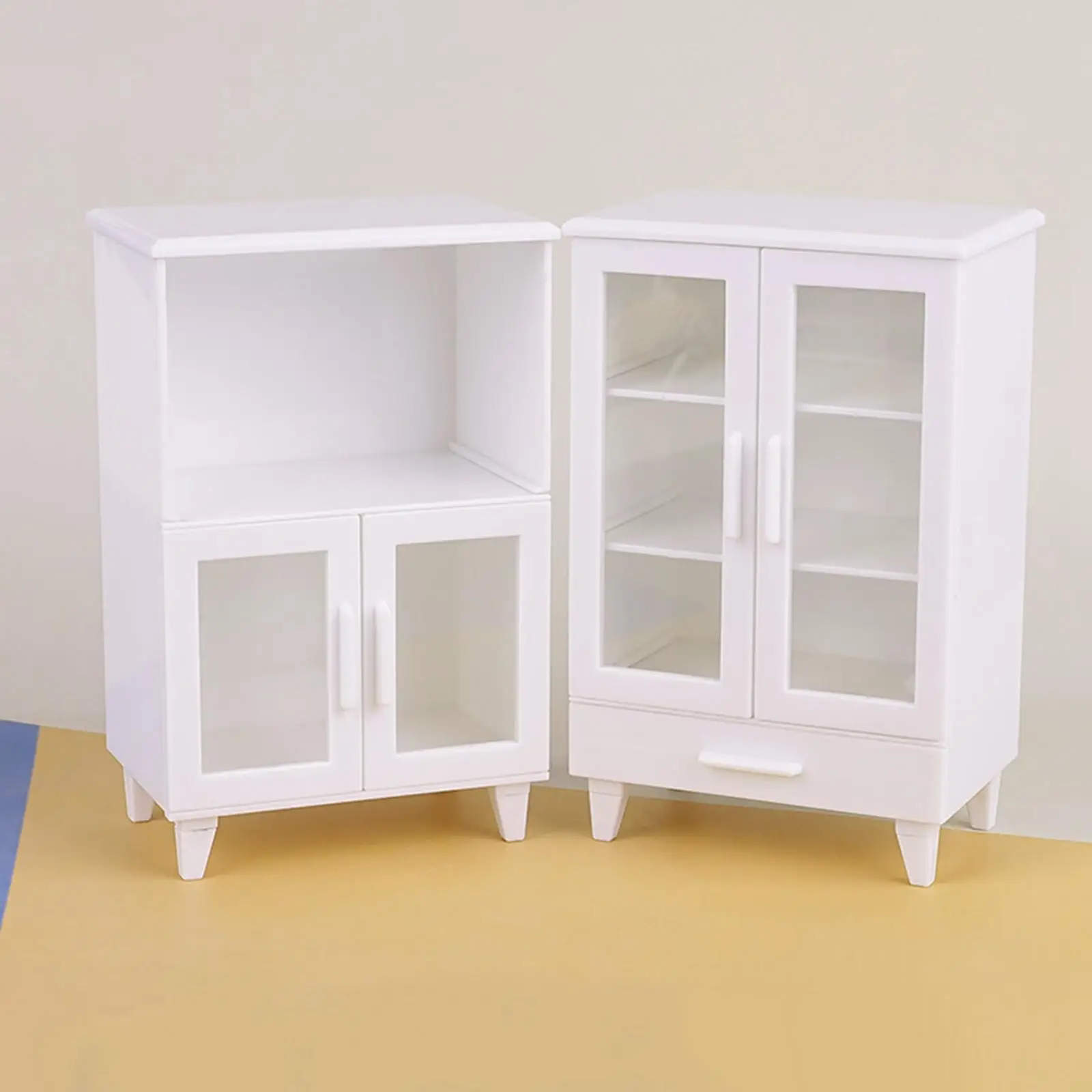 Dollshouse Cupboards Mini Storage Hutch 1:12 Scale Model Display Shelf Mini Cupboards Dollhouse Furnitures Dollhouse Decoration