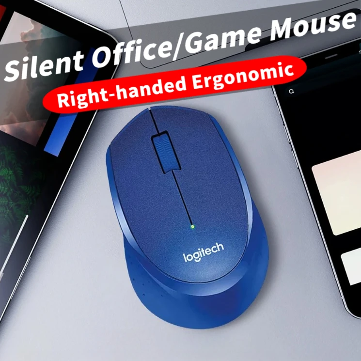 

Logitech M330 Right-handed Ergonomic Mouse Wireless 2.4G Connection 1000 DPI 3 Buttons Silent Office/Game Mouse for Mac/PC