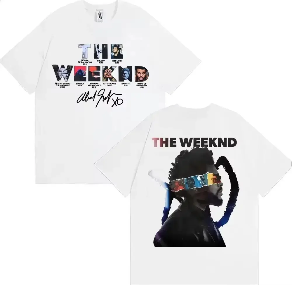 The Weeknd After Hours Til Dawn European Tour T-shirts Fashion Hip Hop Casual T Shirt Fans Gift Y2k Loose Clothing