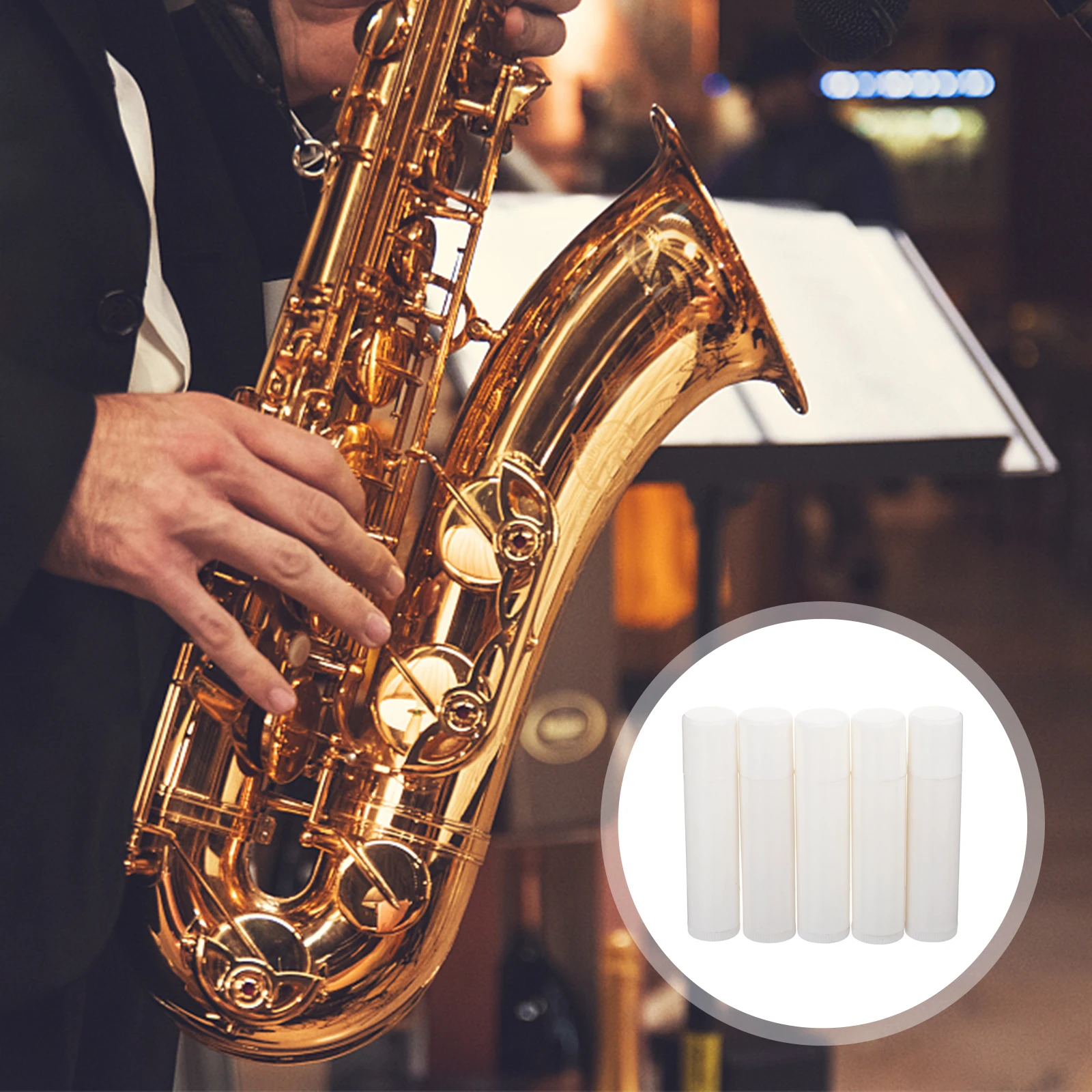 

5pcs Cork Grease Plastic Tube Accessories Clarinet Saxophone Lubricate Cream Protects Cork Durability