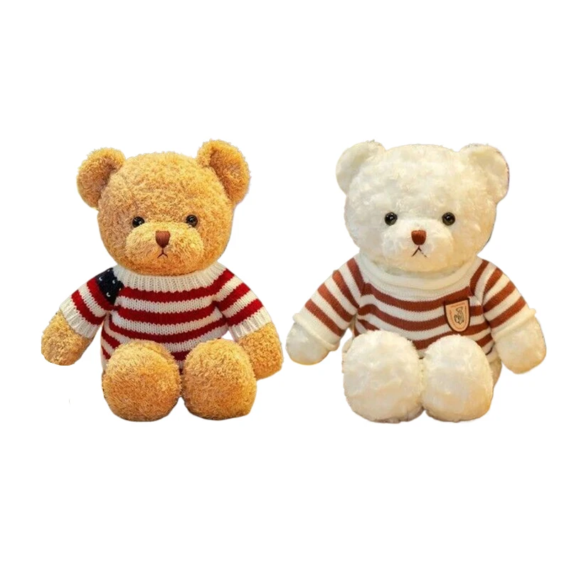 30cm Handmade Teddy Bear Plush Toy Cute Changing Clothes Stuffed Little Brown Bear Cuddly Plushie Doll Kids Christmas Gifts