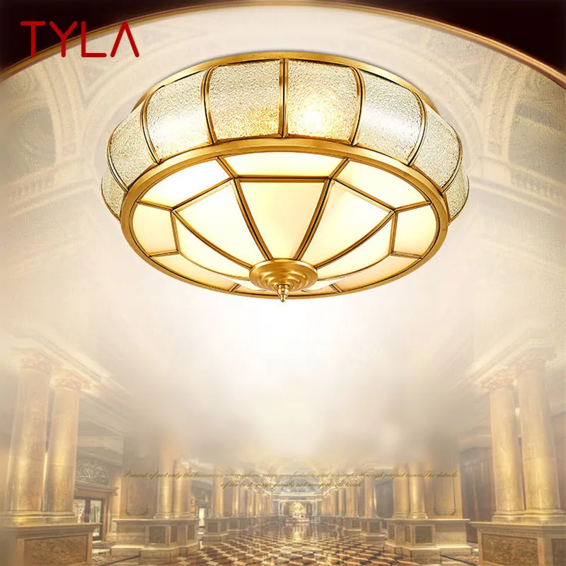 

TYLA Modern Copper Ceiling Lamp Vintage Creative Light Luxury Brass LED Fixtures Decor For Home Living Dining Room