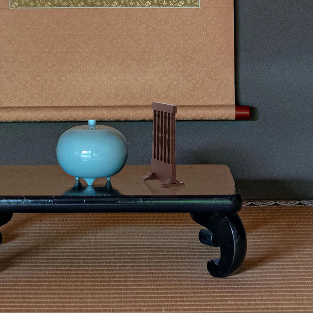 

2pcs Japanese Wooden Screen Divider Mini Decorative Partition For Living Room Office Home Use Sushi Fence Ornament Farmhouse