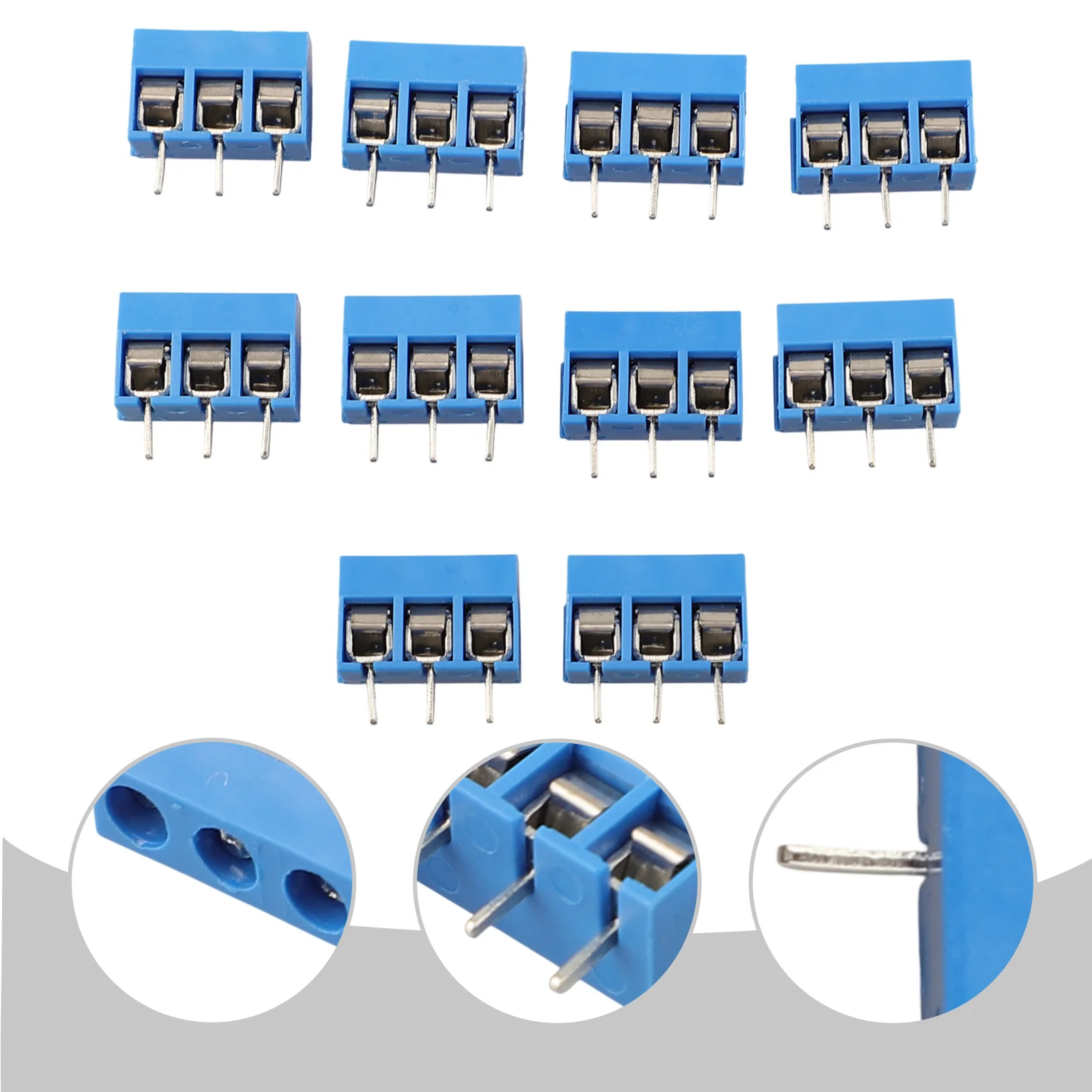 Brass Pin Header 3-Pin Connectors 5.08mm Terminal Connectors Firm Operation Free Splicing Automatic Control System