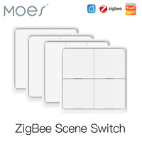 Moes ZigBee Wireless Scene Switch 12 control modes Handheld Push Button 2MQTT Setup Home Automation Scenario Tuya Smart Devices