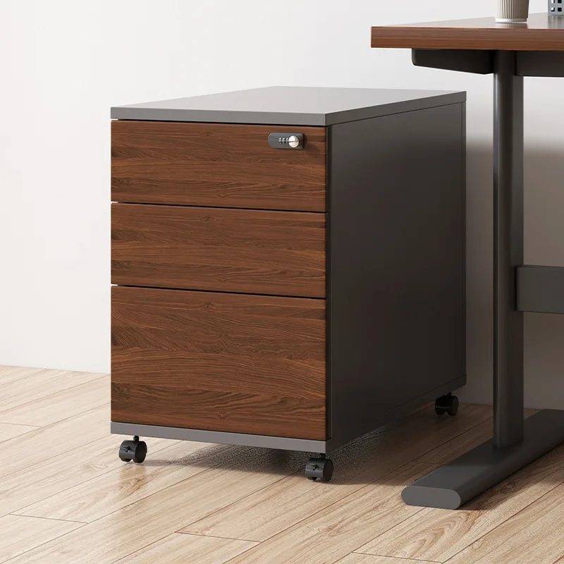 File Cabinet Office Wooden Locked Small Cabinet Mobile Storage Cabinet With Wheel Under Table Locker
