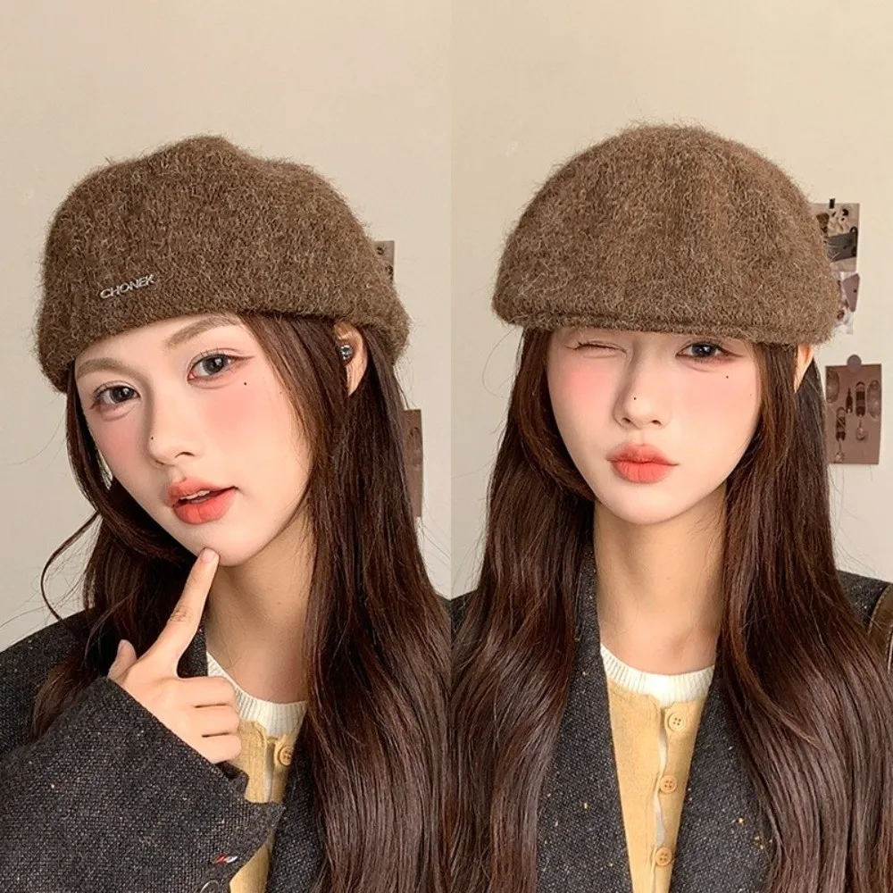 

Fashion Casual Beret Hat Retro Keep Warm Flat Cap Simple Duck Tongue Cap Autumn Winter