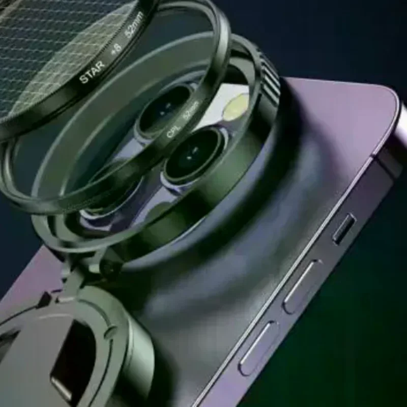 Ideal para Magsafe 16: conjunto de filtros CPL de 52 mm e clipe de lente de câmera com polarizador circular magnético