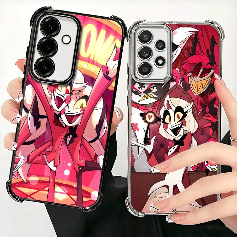 Hazbin Hotel Anime Plating Phone Case For Samsung A17 A57 A27 A37 A16 A56 A26 A36 A15 A55 A25 A35 A14 A54 A24 A34 A13 A53 A23 A3