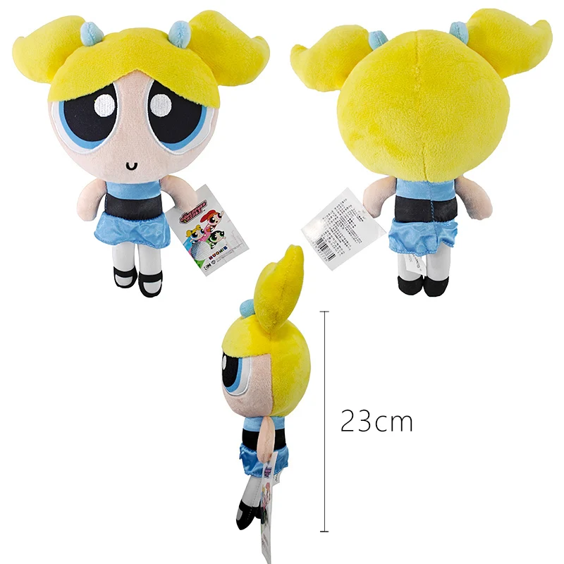 Powerpuff الفتيات ألعاب من القطيفة 23 سنتيمتر لطيف زهر Buttercup فقاعات محشوة الدمى أنيمي الكرتون هدايا للأطفال الأطفال