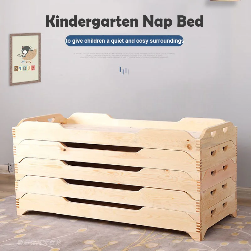 Tempat Tidur Tidur Siang TK Kayu Solid Lapis Tempat Tidur Anak Tempat Tidur Sekolah Dasar Tempat Tidur Bayi