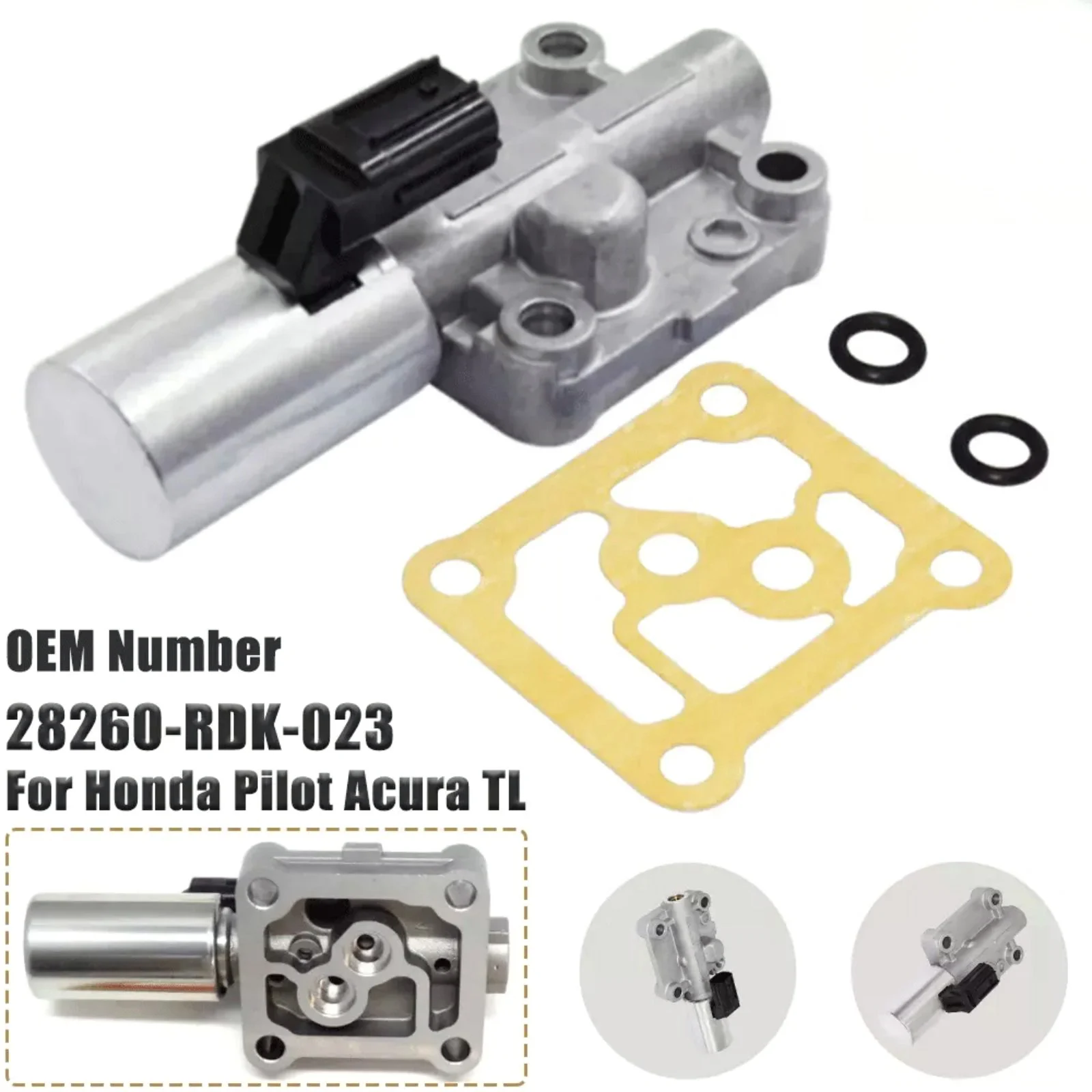 1Set Vehicle Transmission Solenoid Valve With Gasket & O-Rings Kit 28260-RDK-023 For Honda For Acura MDX RDX RL TL Car Accessory