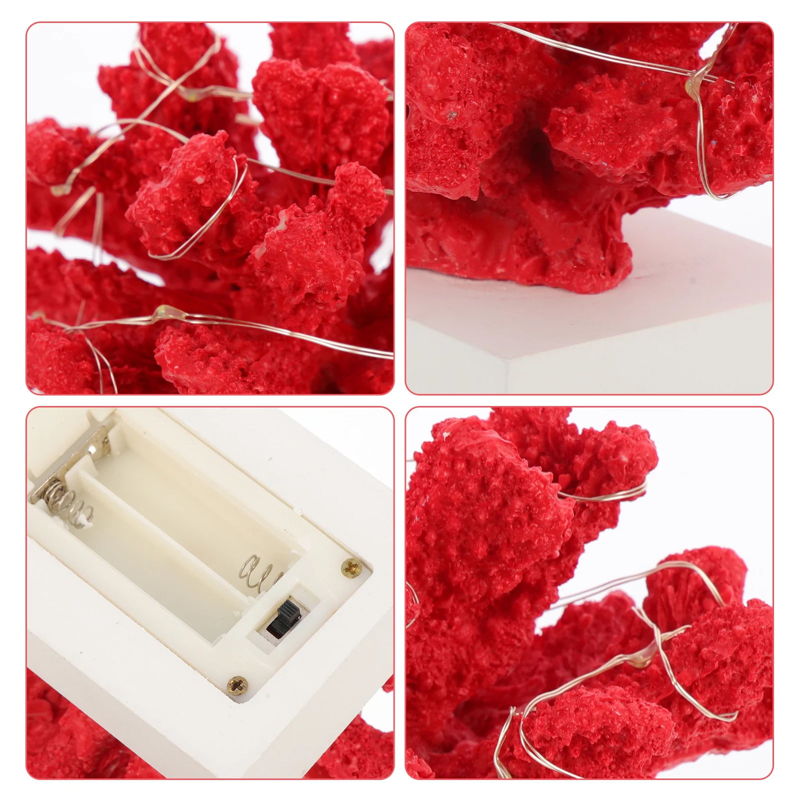 

Resin Decoration Lights Vivid Simulated Coral nament for Home Office Desk Decor Glowing Artificial Coral Figurine