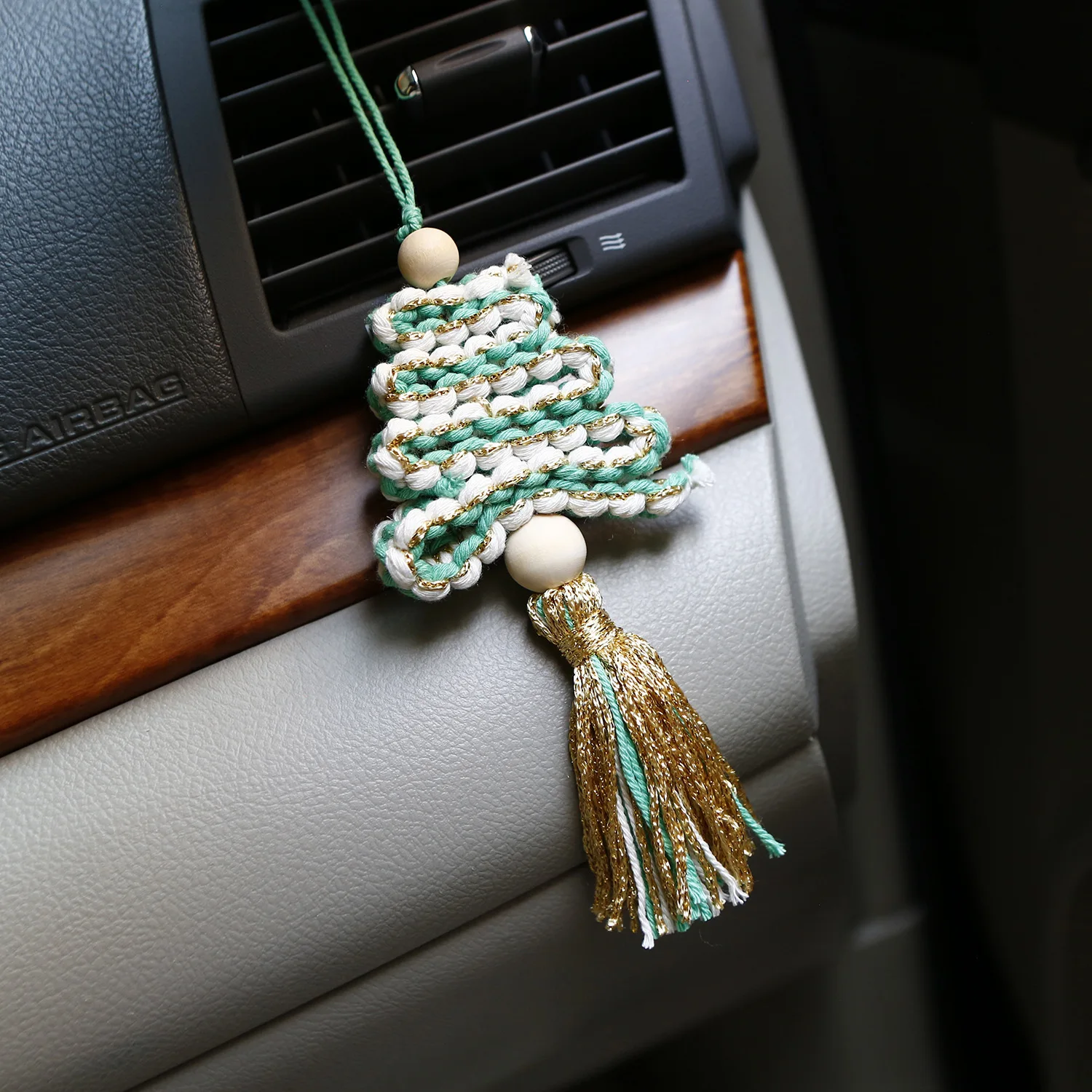 Pendentif de voiture tissé à la main avec pompon INS, bricolage, produit fini, décoration de rétroviseur, meilleure vente