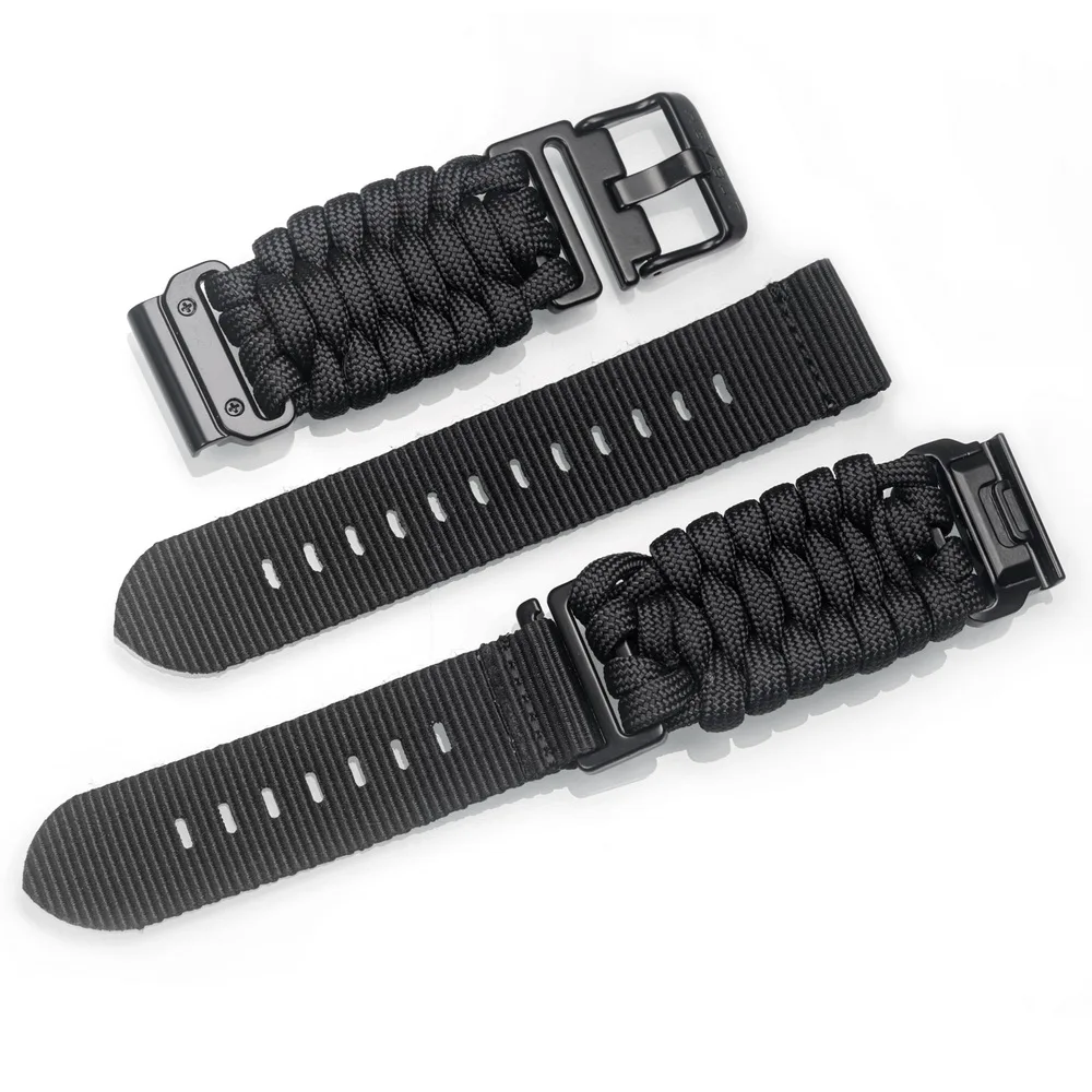 For Garmin Watch Band Quickfit 22/26mm Nylon Braid 550 Paracord Wrist Straps Compatibilty Fenix Tactix MK3 Marq Foreruner