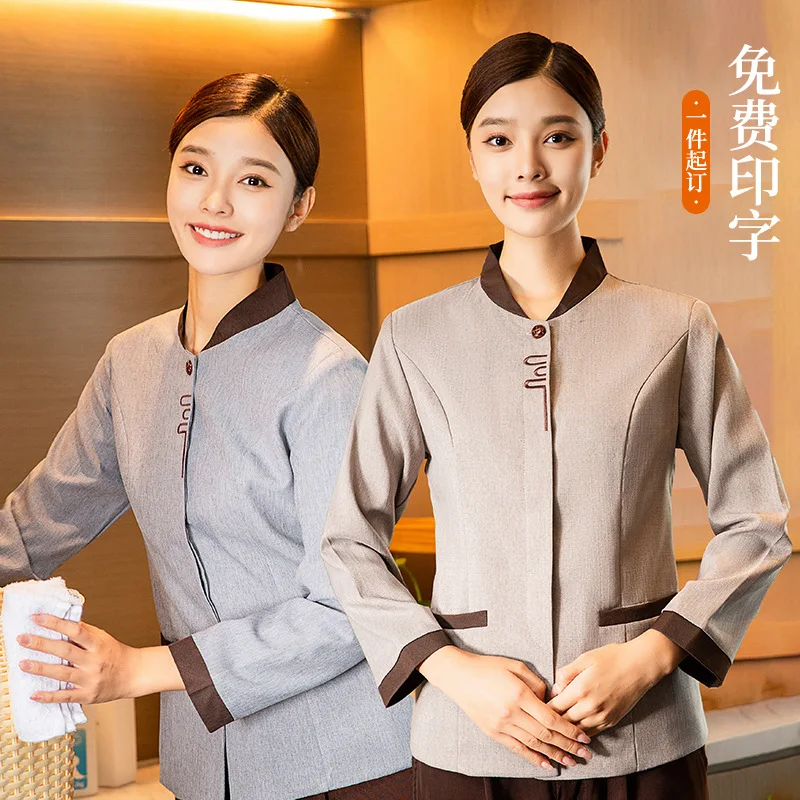 

Cleaning Work Clothes Long Sleeve Female Autumn Pa Cotton Hospital Cleaner Hotel Guest Room Property Aunt Waiter Work Clothes