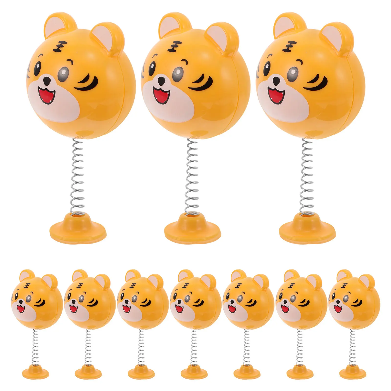 10Pcs Cute Tiger Bobblehead Decoration Shaking Head Motorcycle Accessory for Scooter Ornament Cartoon Animal