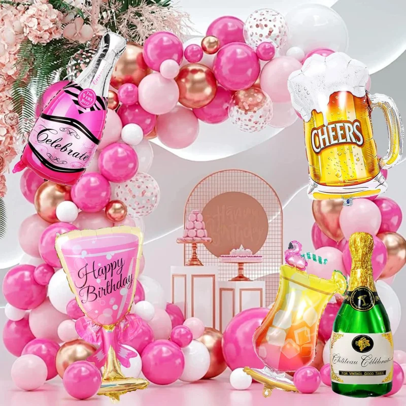 

5Pieces XXLBeerBalloons FoilChampagne GiantWineHeliumBalloon WhiskeyBottleWhite