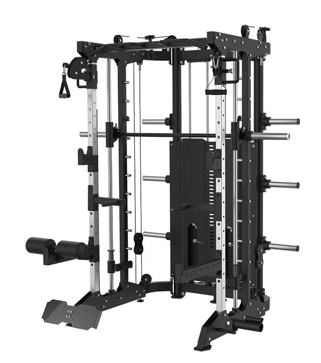 Wholesale Retail Multifunctional Fitness Training Equipment Home Power Stainless Steel Squat Rack Cage Smith Machine Home Use