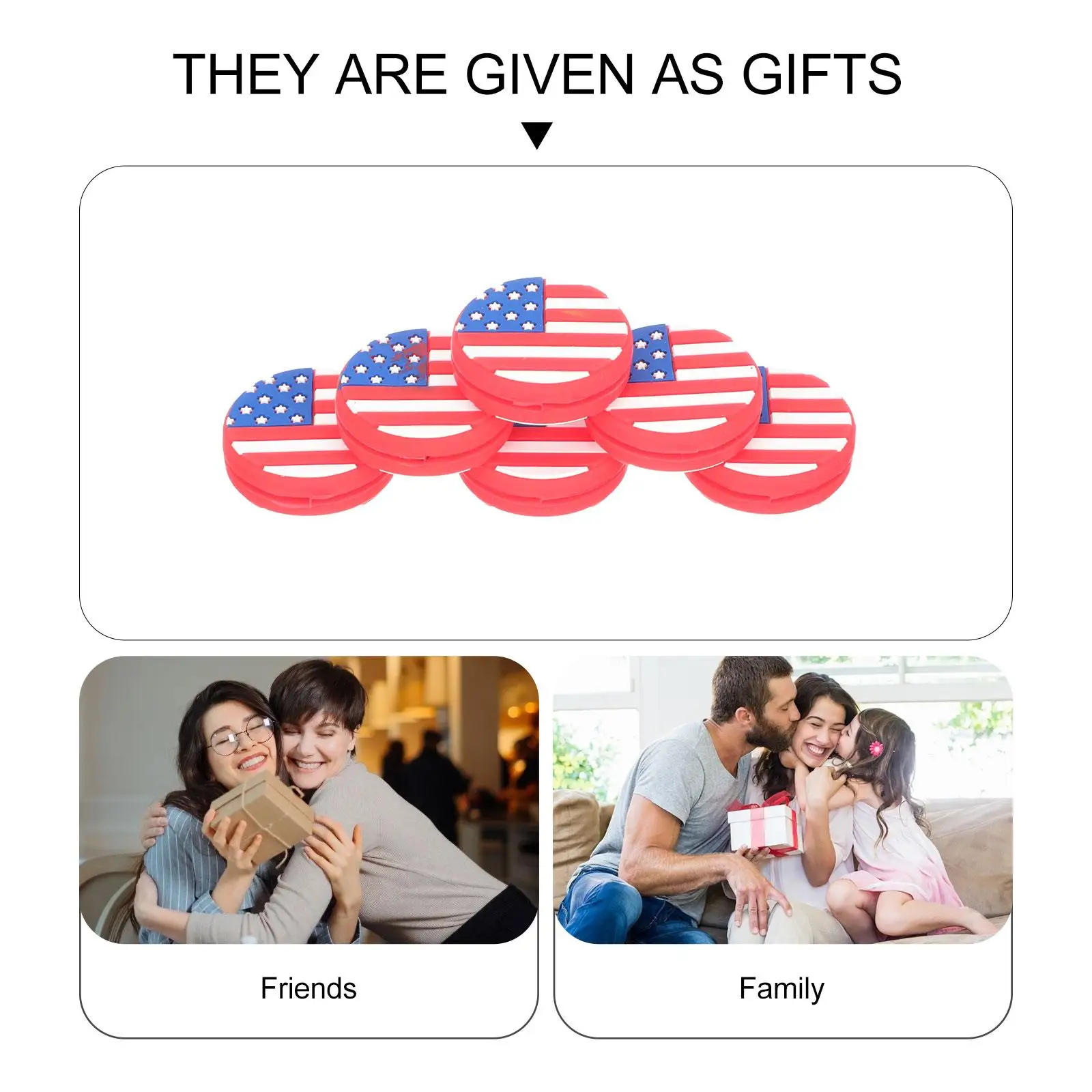 6 Pcs Tennis Racket Vibration Dampener Silicone Flag Designed Dampeners Racquet National