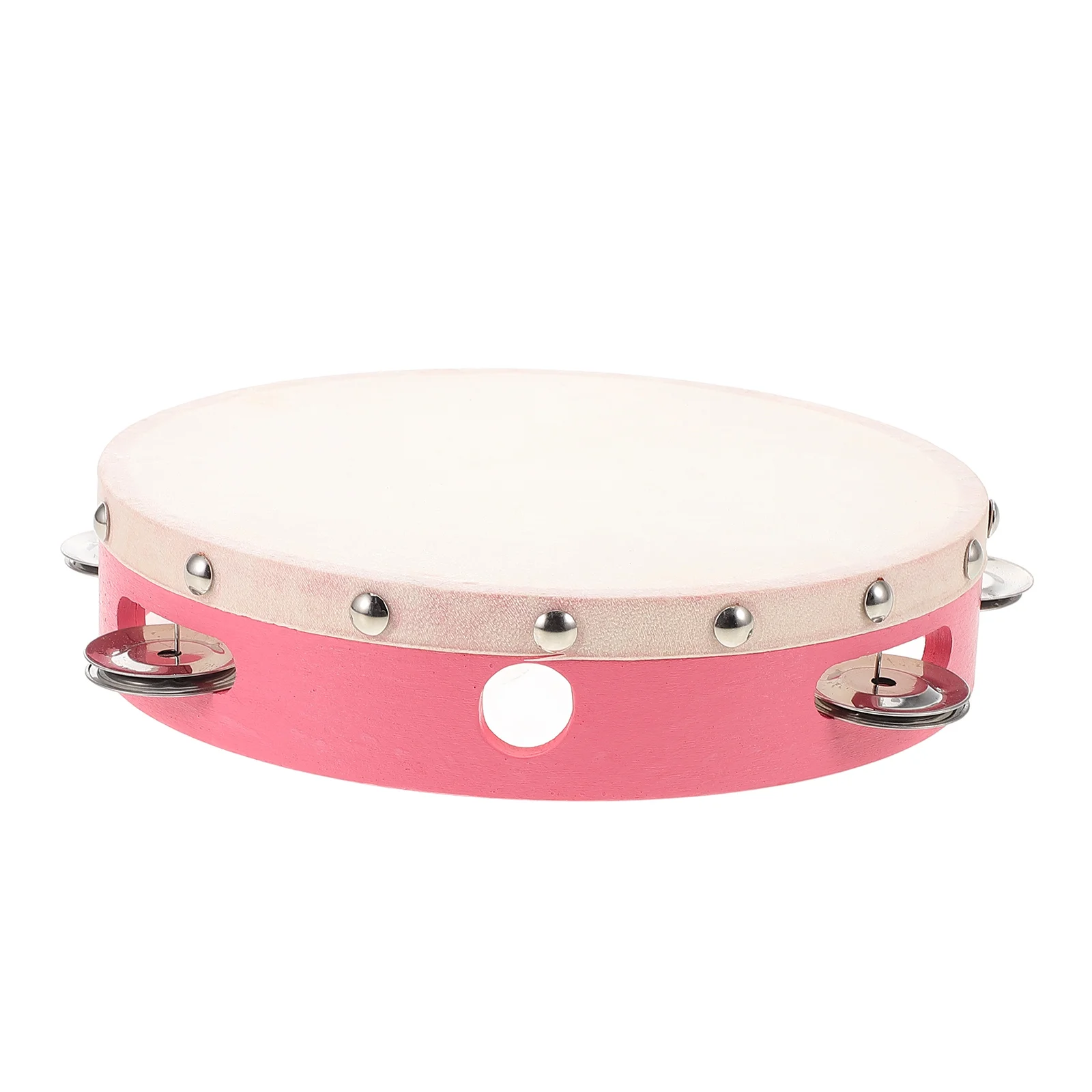 

Pink Tambourine Kids Musical Instrument Handheld Drum Smooth Surface Percussion Children Pink Ring Drum Kindergarten