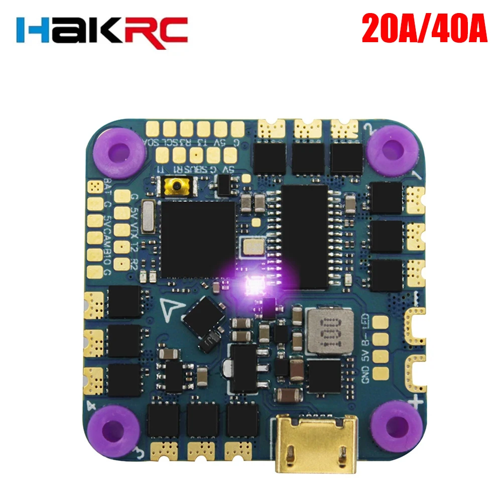 

HAKRC F4126 F411 AIO Flight Controller ICM42688 BLHELI_S 20A/ 35A ESC Built-in OSD Barometer Current Sensor for RC FPV Drone