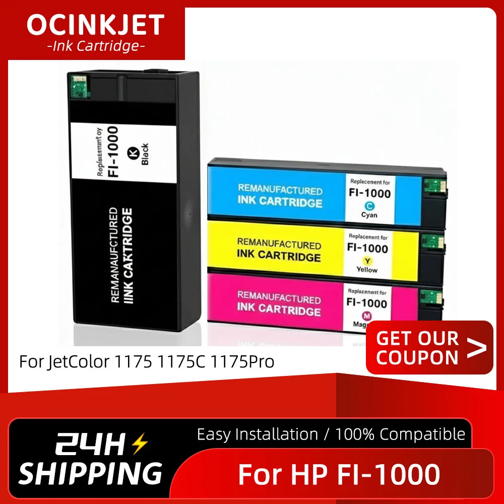 

For HP FI1000 FI-1000 Compatible Ink Cartridge Fixed Imager 1000 FI-1000 For JetColor 1175 1175C 1175Pro Printers With Chip