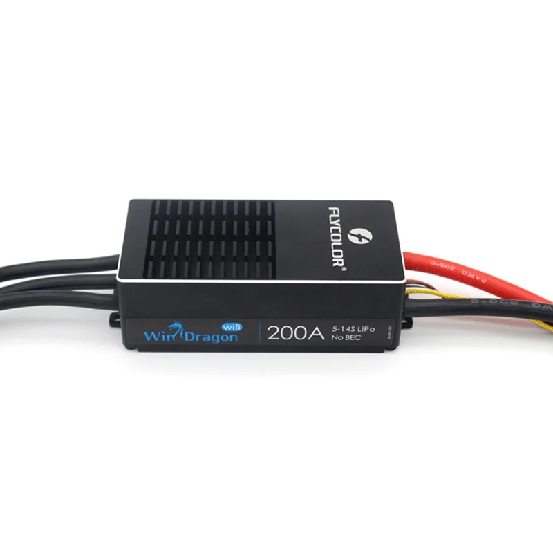 Flycolor WinDragon 5-14S Lipo 200A 130A ESC Speed Plastic Battery Speed for RC Fixed Wing Aircraft Helicopter Hobbyists