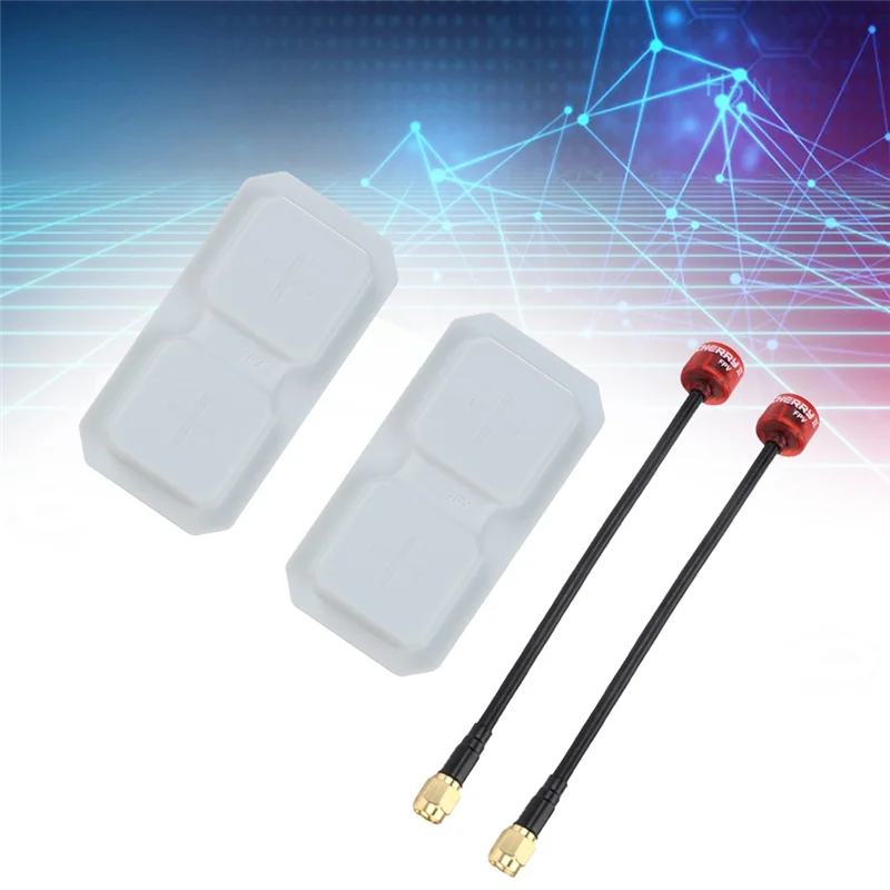 

Compact 2PCS RANGE PLUS 2X 5.8G Directional Dual-Unit Antenna +Cherry2nd Gen Antenna LHCP SMA 11Dbi For RC FPV Drone Parts