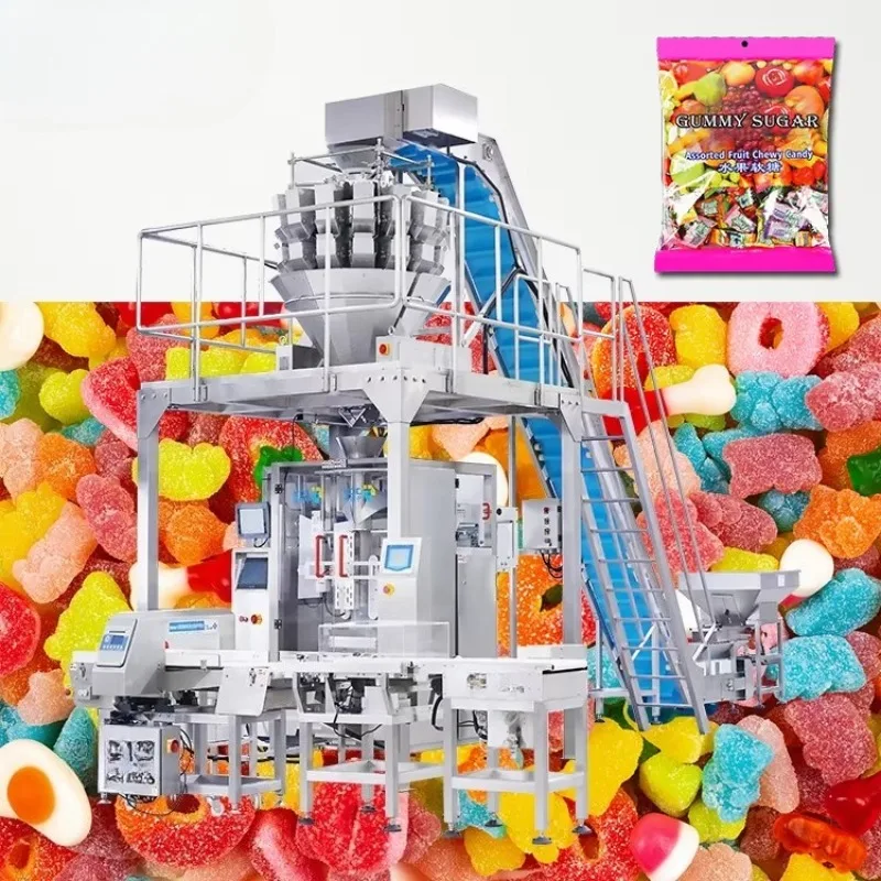 Automatic Filling Snack Food Fries Potato Chips Packing Machine VFFS Grain Candy Packaging Machine Customized