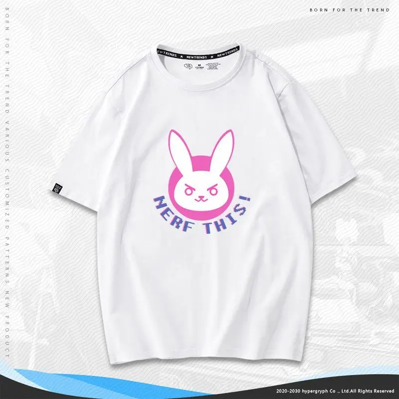 Kawaii Dva Rabbit Print T Shirt Lovely Cartoon Cute Rabbit Portrait Berf This Graphic T Shirts Ropa Mujer Harajuku Cotton TShirt