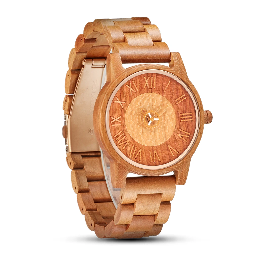 Relojes de pulsera de madera Vintage para hombre y mujer, reloj con correa de madera de lujo, relojes de madera de cuarzo clásicos a la moda, novedad de 2026
