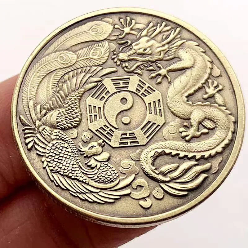 Tai Chi Oito Diagramas Fidget Coin, Metal EDC Gadgets, Finger Skill Brinquedos, Coleção de presentes, Autismo Brinquedos