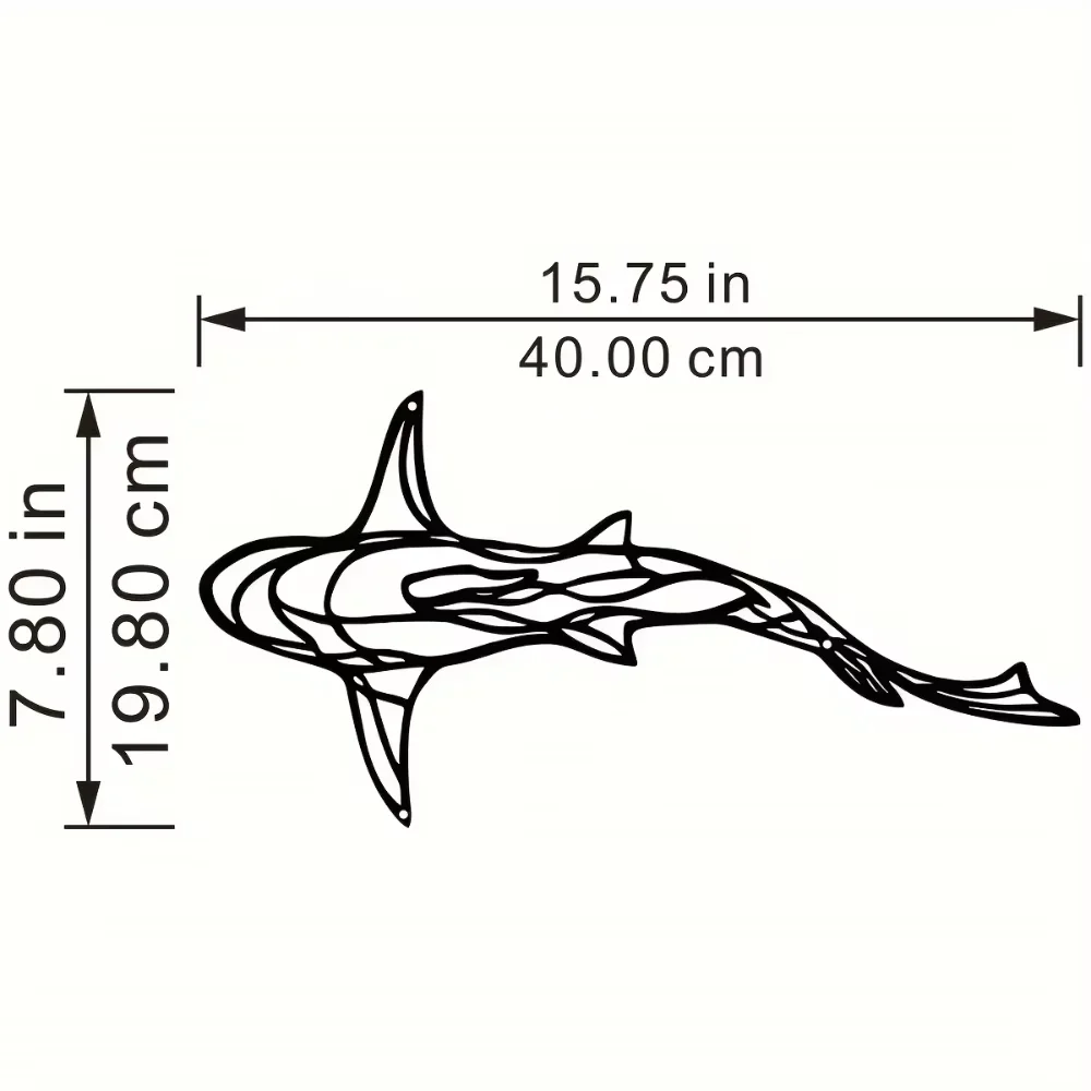 1pc splendid minimalist metal wall crafts iron art shark silhouette bedroom glamour brings allure christmas elf naughty